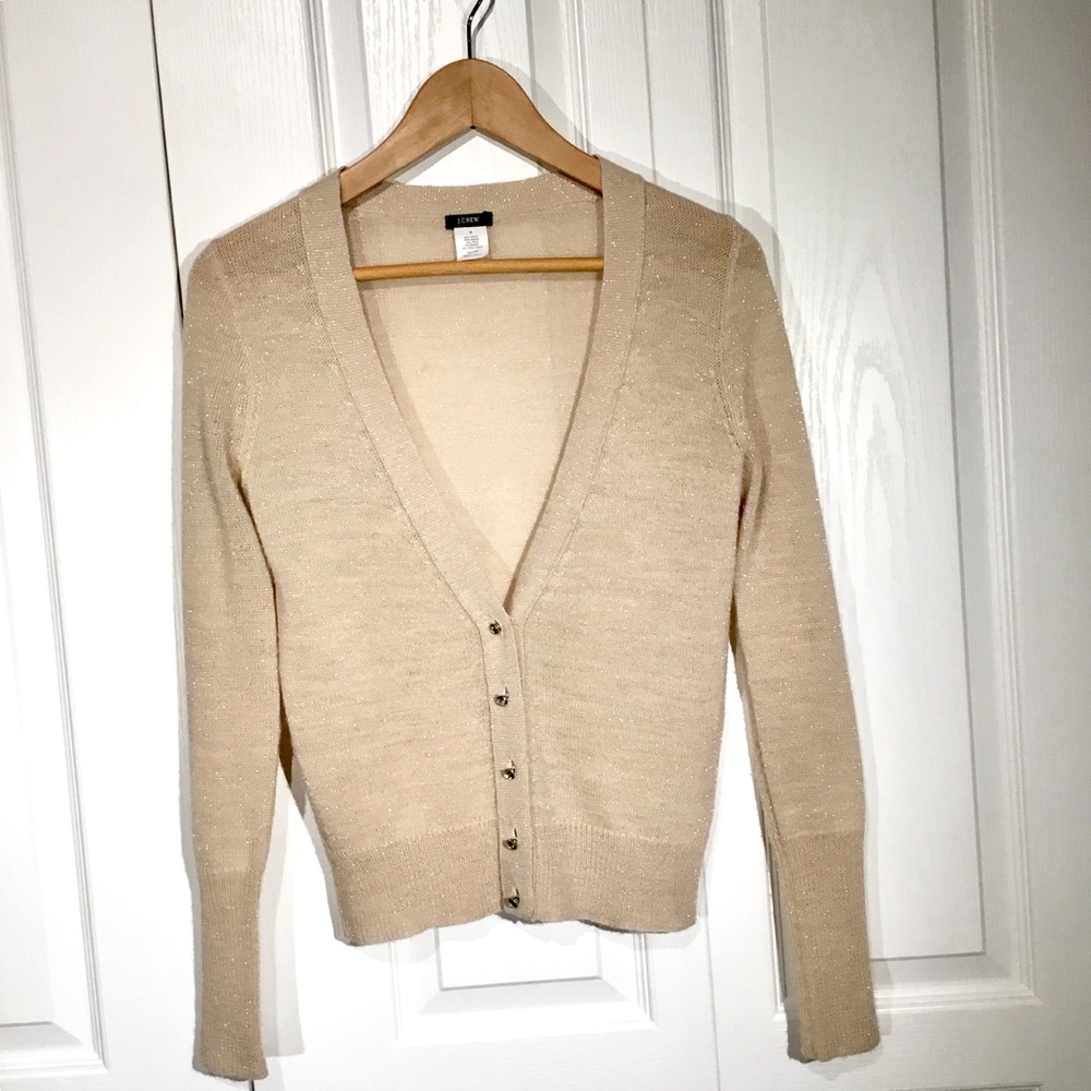 **SOLD** JCrew cream sweater with gold flecks